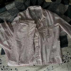 Victoria’s Secret Cotton Pajama Set, Pink Striped, Like New Condition, L Long